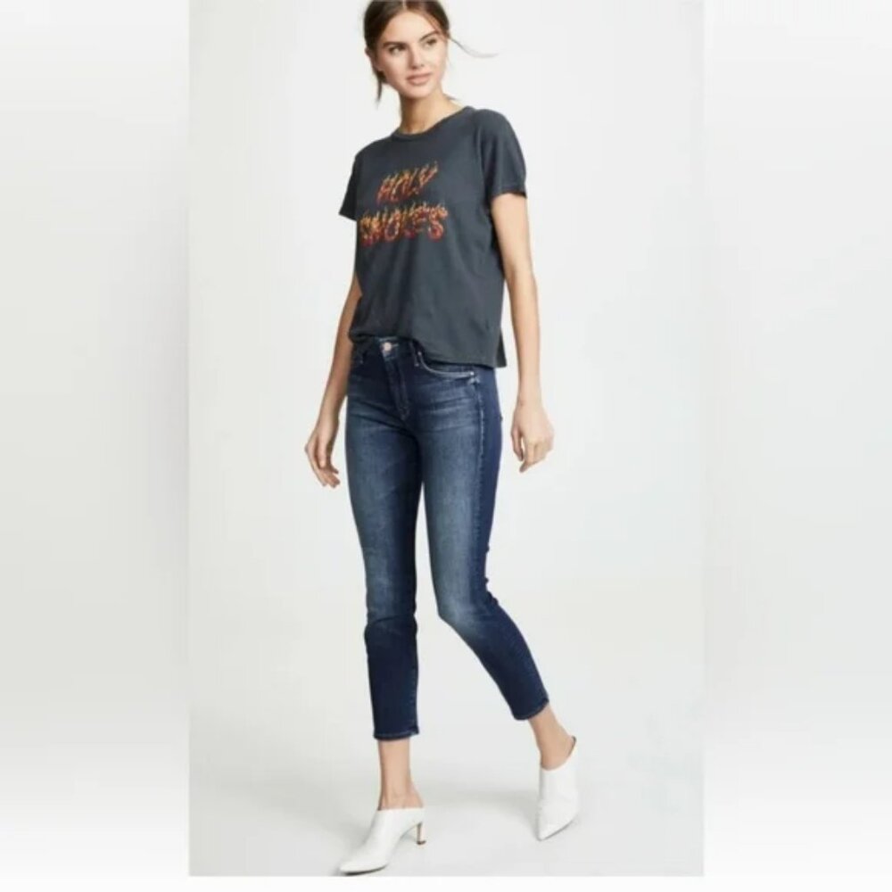 Mother Jeans Women's Size 28 Dark Wash The Looker Crop On The Edge